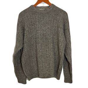 SKYR Men's Large 100% Wool Knit‎ Brown Sweater Preppy Classic Grandpa Heritage